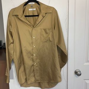 Men’s gold button up shirt. Size 16.